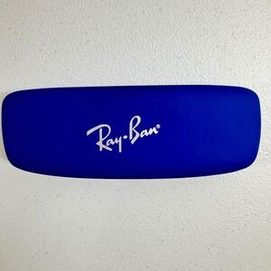 Ray Ban kids Blue Hard Shell Eyeglass Case Red Velvet Interior Hinged Clamshell‎